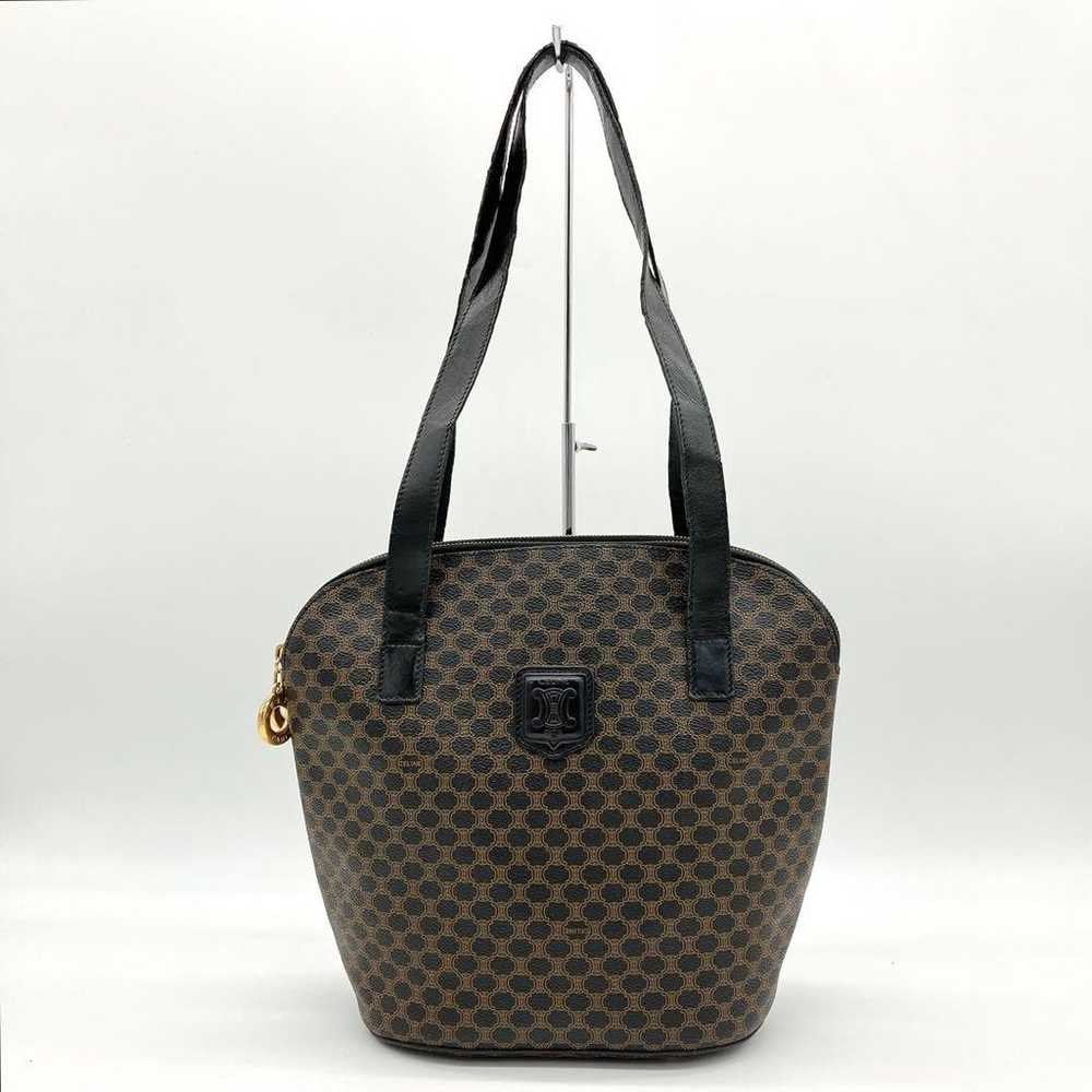 【CELINE】Tote Bag Macadam Pattern Gold Hardware PV… - image 1