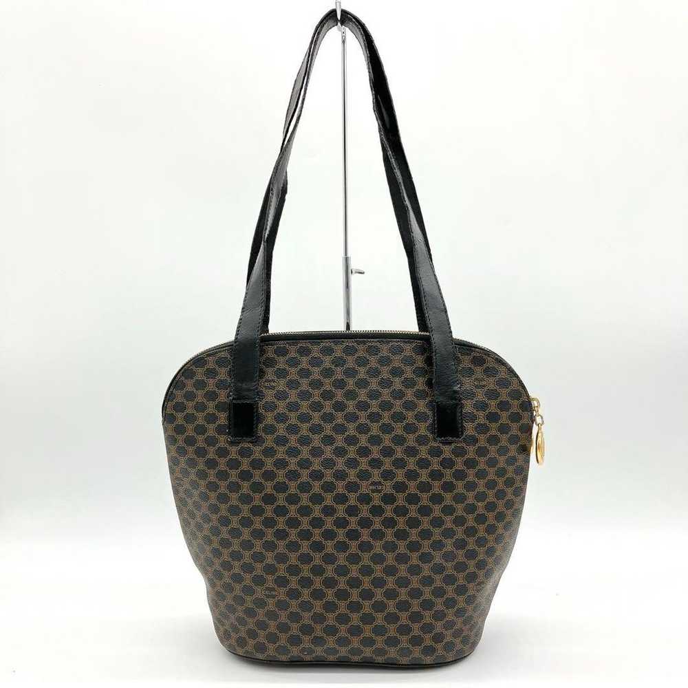 【CELINE】Tote Bag Macadam Pattern Gold Hardware PV… - image 3