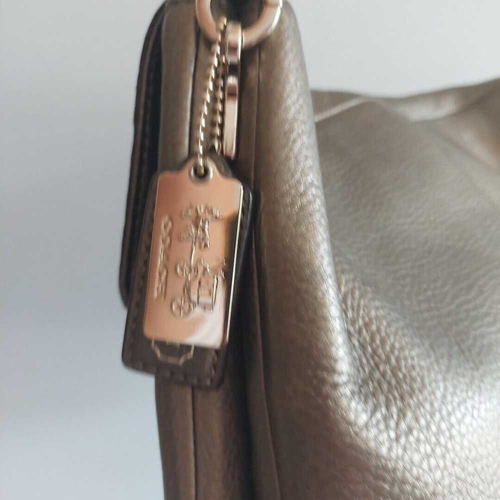 coach madison leather jeweled shoulder flap bag b… - image 9