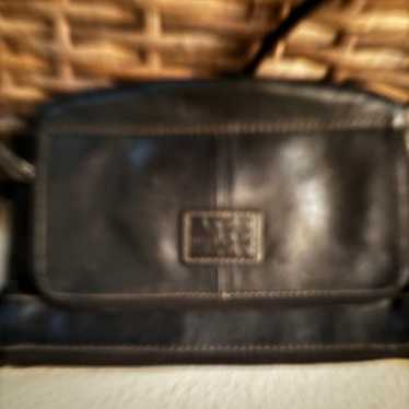 Vintage Fossil Crossbody Bag Black Leather - image 1