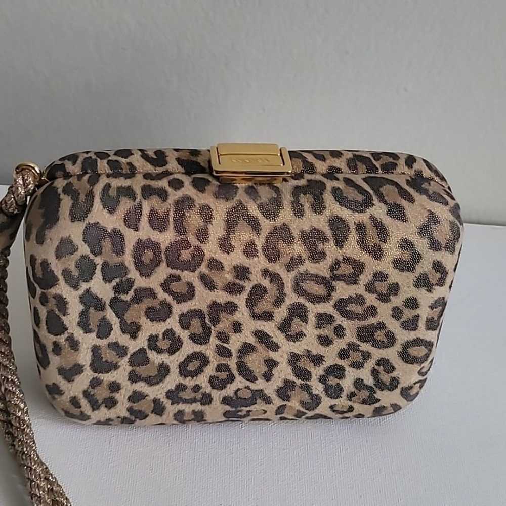 Escada Leopard Print Iridescent Suede Minaudiere … - image 2