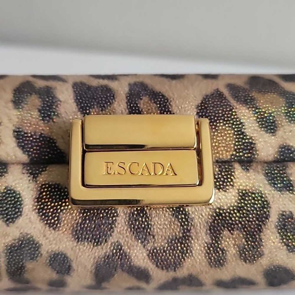 Escada Leopard Print Iridescent Suede Minaudiere … - image 4