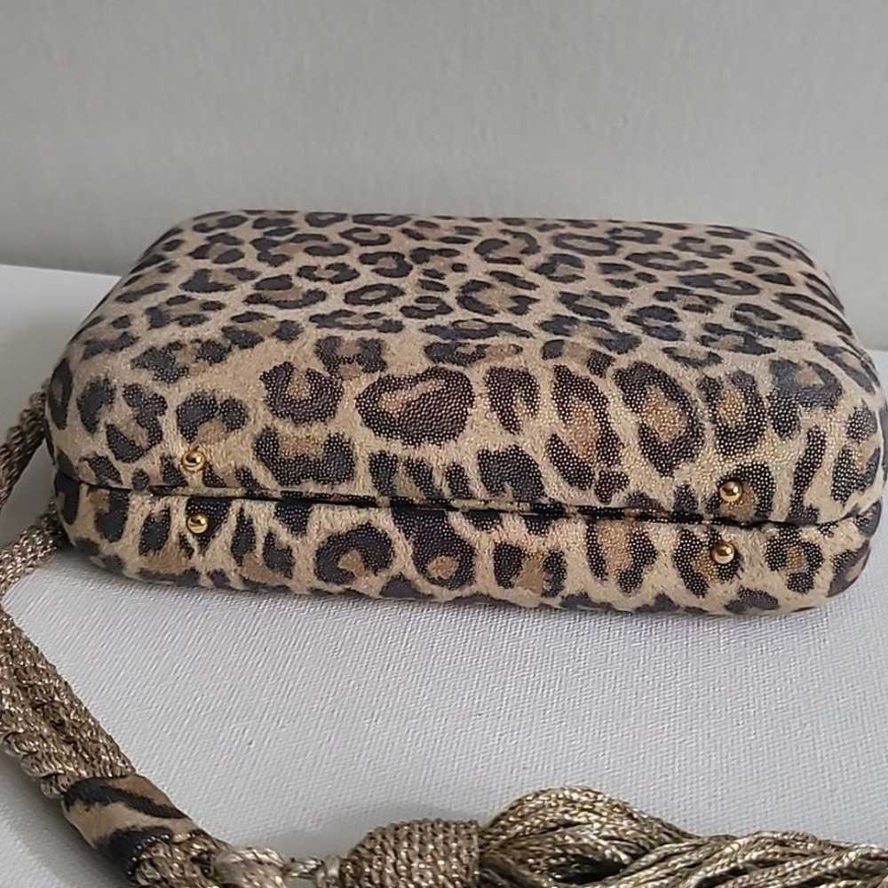 Escada Leopard Print Iridescent Suede Minaudiere … - image 5