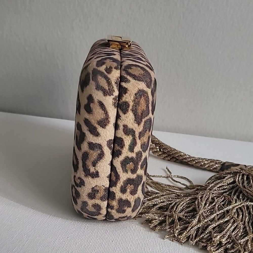 Escada Leopard Print Iridescent Suede Minaudiere … - image 7