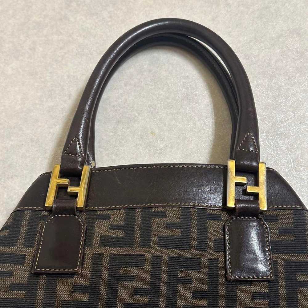 Fendi Vintage FF Logo Tote Bag Dark Brown Zucca P… - image 10