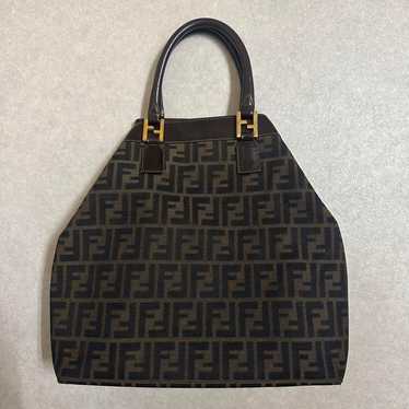 Fendi Vintage FF Logo Tote Bag Dark Brown Zucca P… - image 1