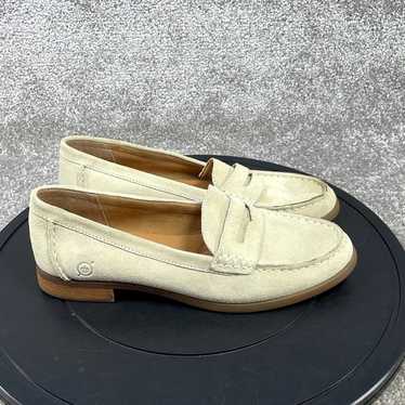 Vintage Women's Beige Suede Loafer Slip On Size 10