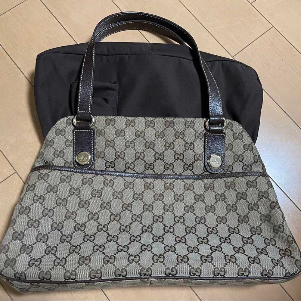 ［Excellent Condition］Gucci GG Pattern Tote Bag Be… - image 4