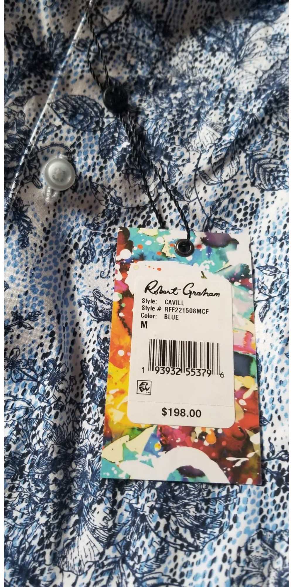 Robert Graham Blue Abstract Floral - image 6