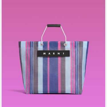 MARNI Marni Market Stripe Handbag Illusion Blue E… - image 1