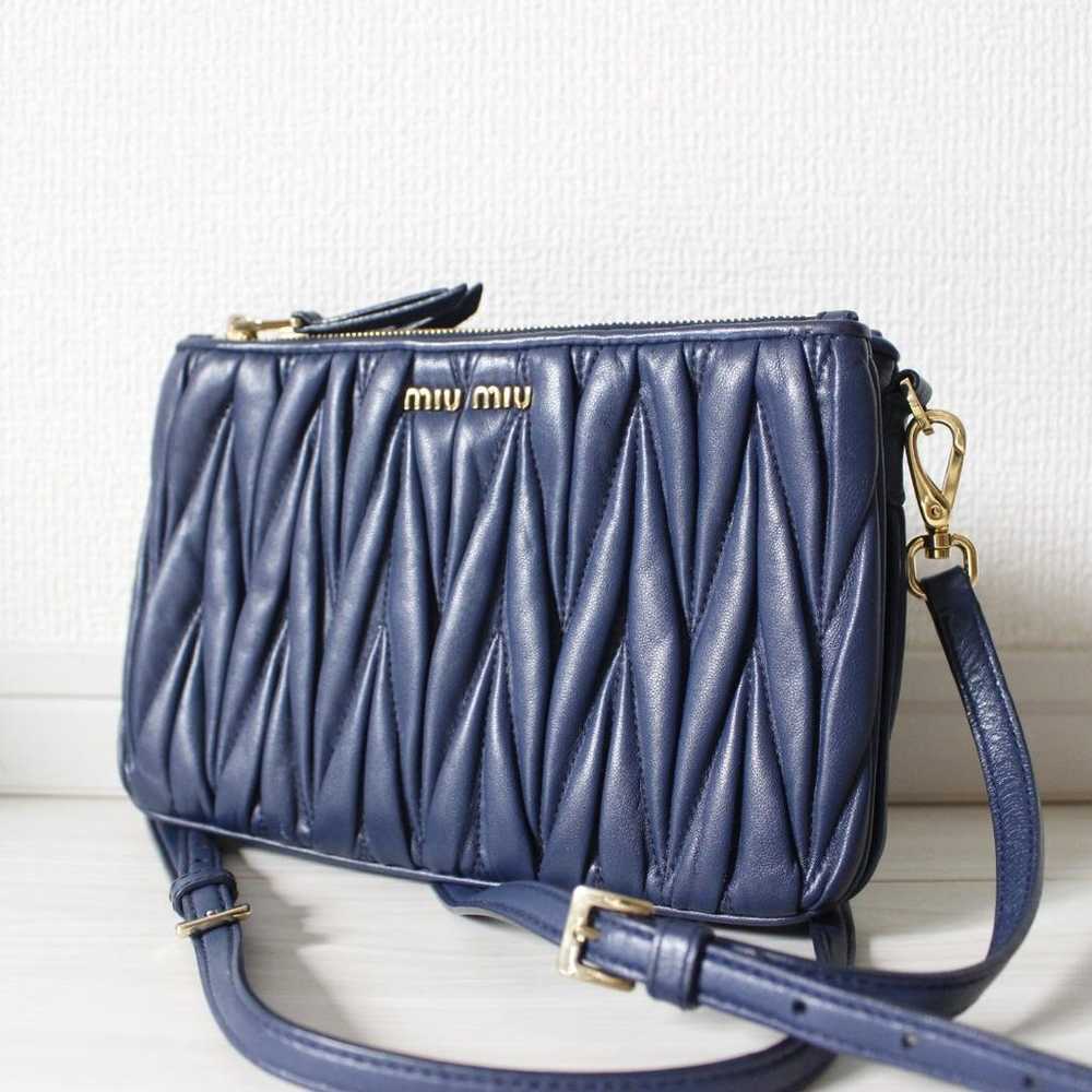 MIUMIU Shoulder Bag 2way Matelasse Double Zip Navy - image 1