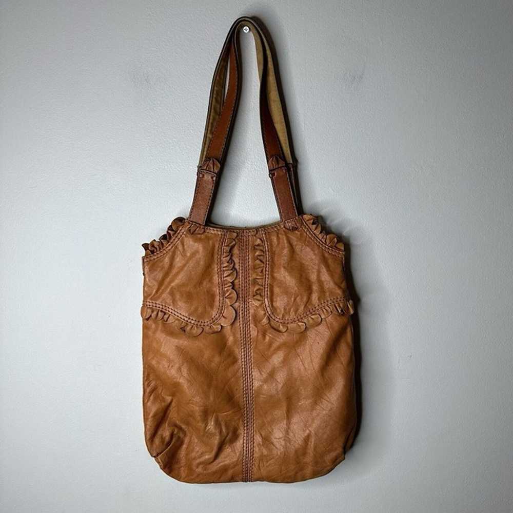 Vintage Lucky Brand Italian Lamb Leather Shoulder… - image 1