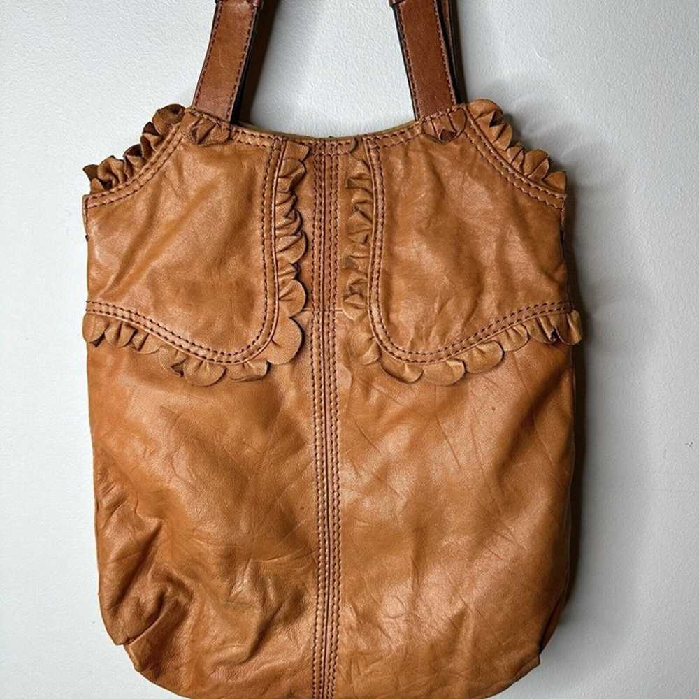 Vintage Lucky Brand Italian Lamb Leather Shoulder… - image 2