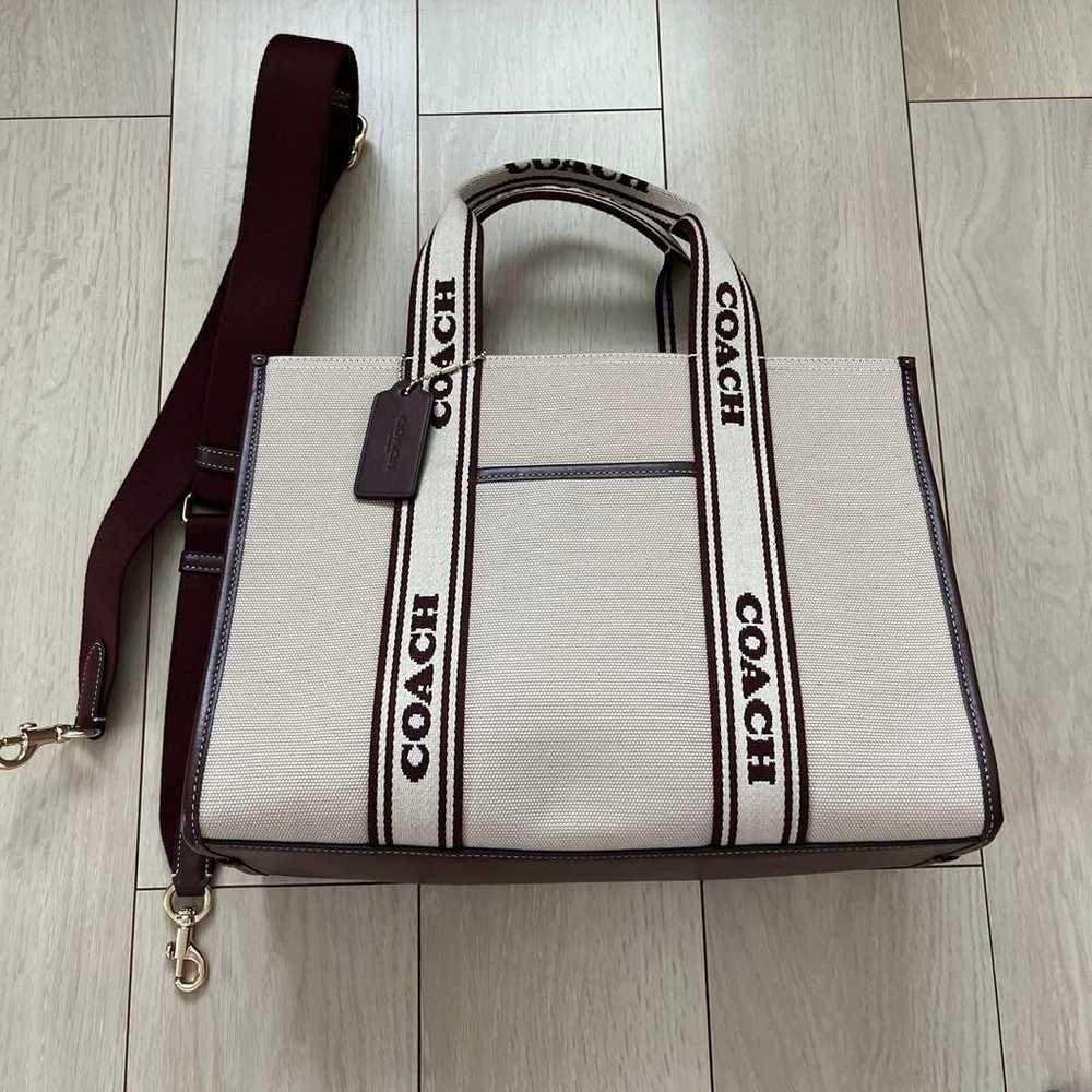 High-quality COACH 2way Canvas Leather Tote Bag - image 1