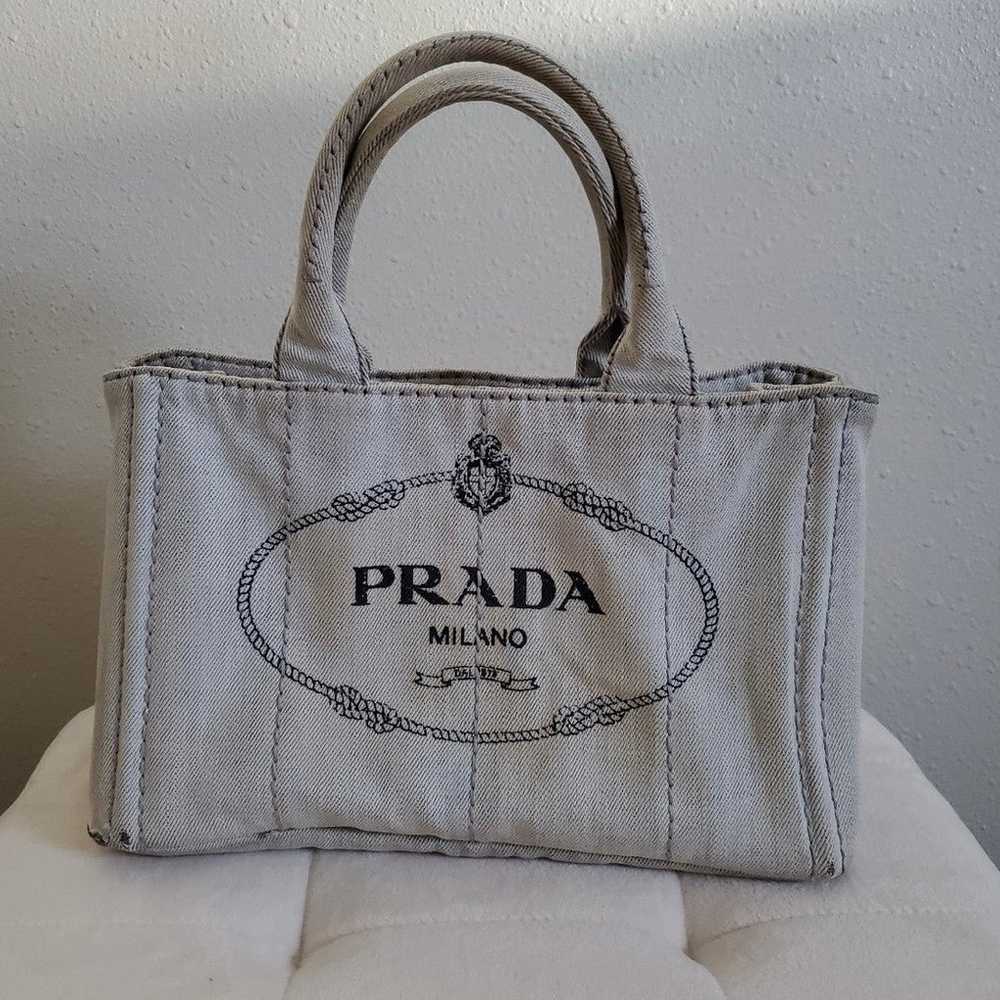 Authentic Prada Canapa Canvas Tote Bag - image 1