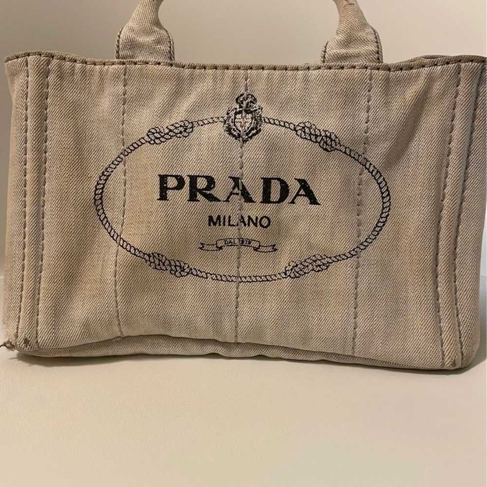 Authentic Prada Canapa Canvas Tote Bag - image 2