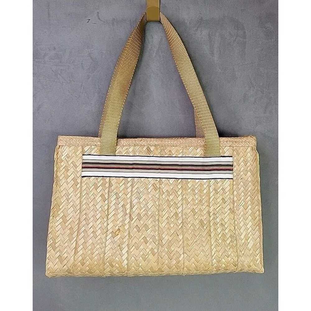 Harl Taylor Nassau Woven Straw Rafia Tote Handbag… - image 3