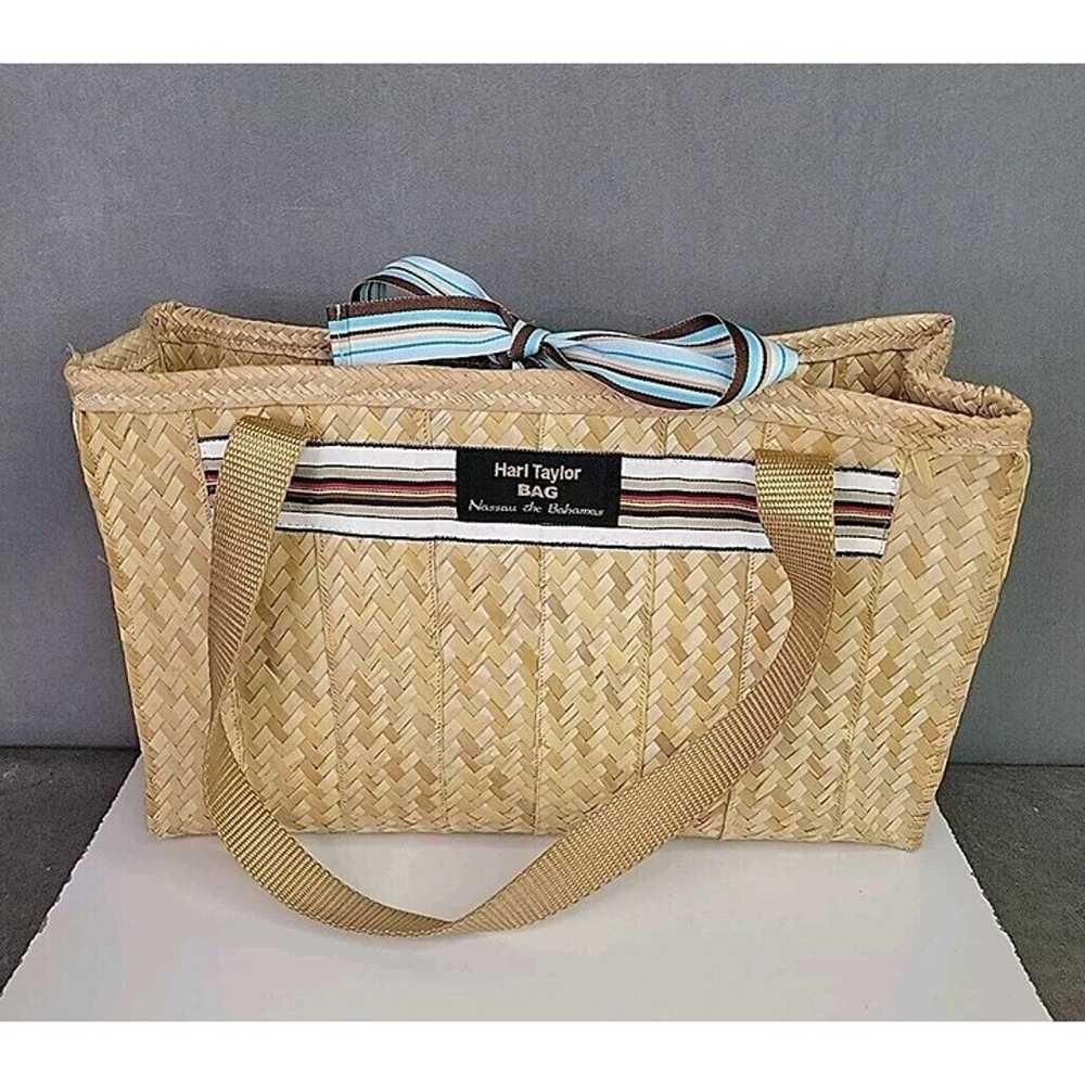 Harl Taylor Nassau Woven Straw Rafia Tote Handbag… - image 6