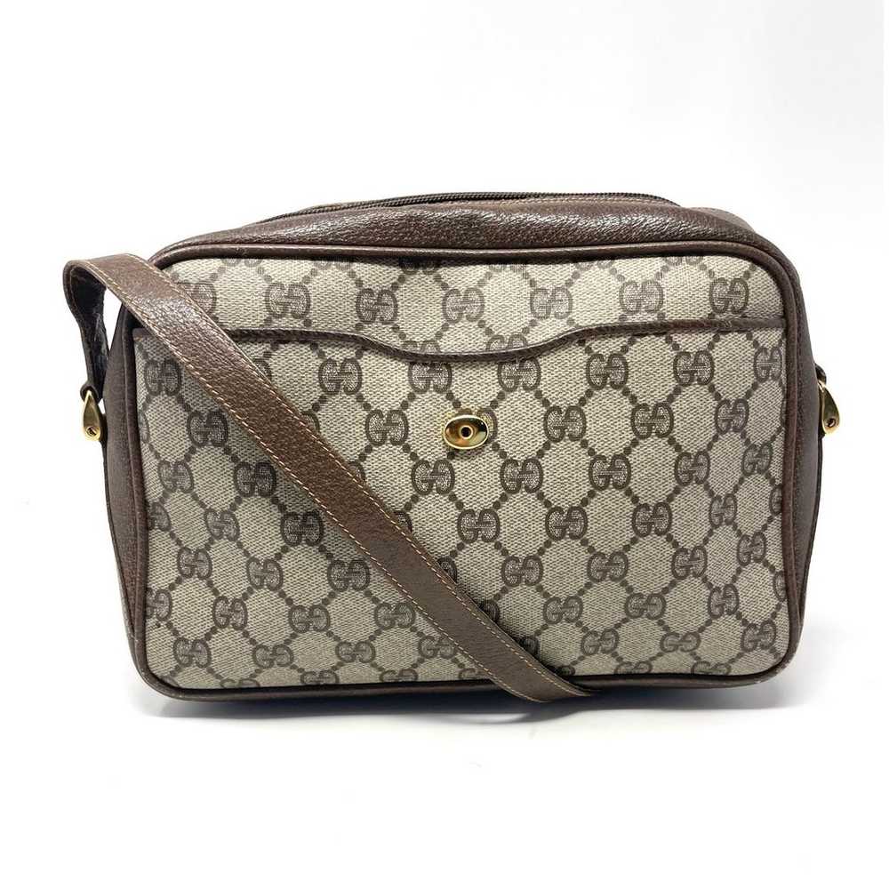 Gucci Vintage GG Monogram Logo PVC Leather Should… - image 1