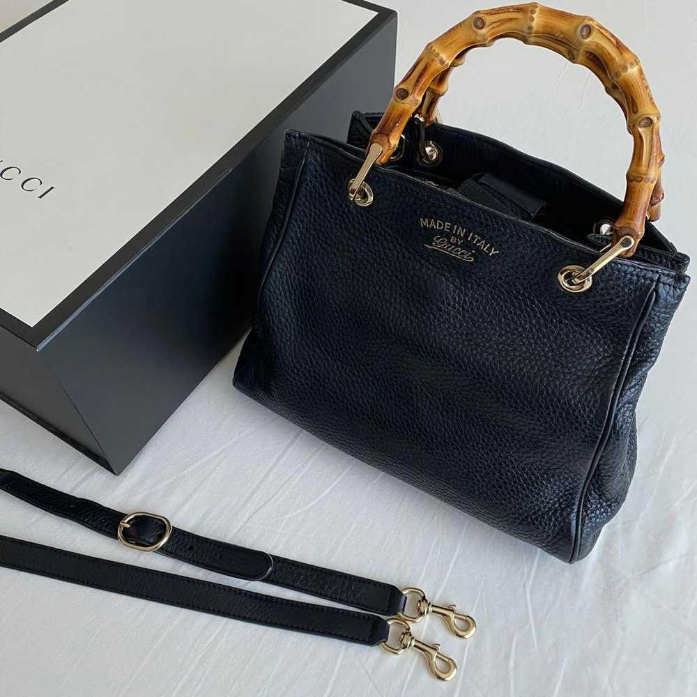 Gucci Bamboo Bag Shoulder Hand Old Black 2way - image 4