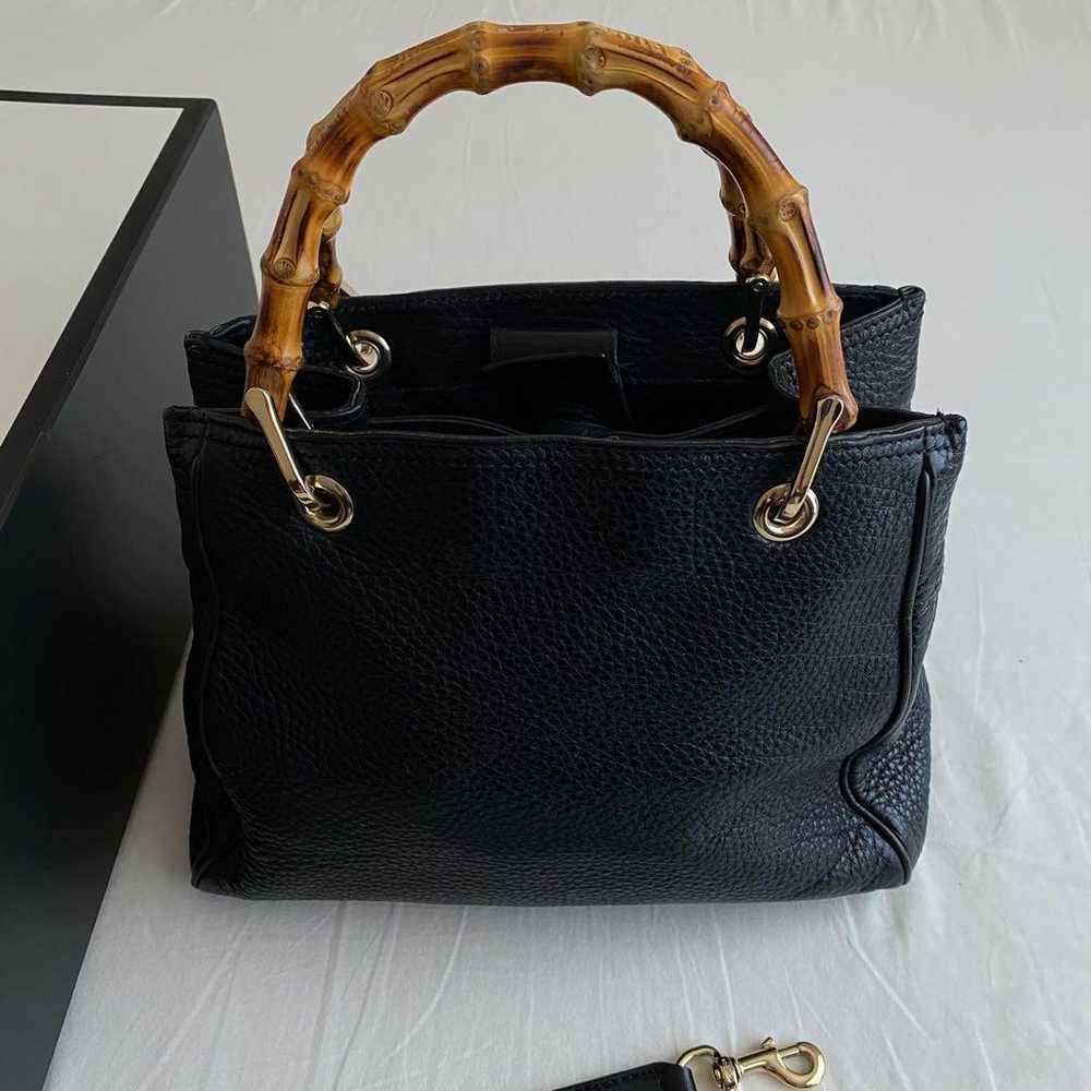 Gucci Bamboo Bag Shoulder Hand Old Black 2way - image 6