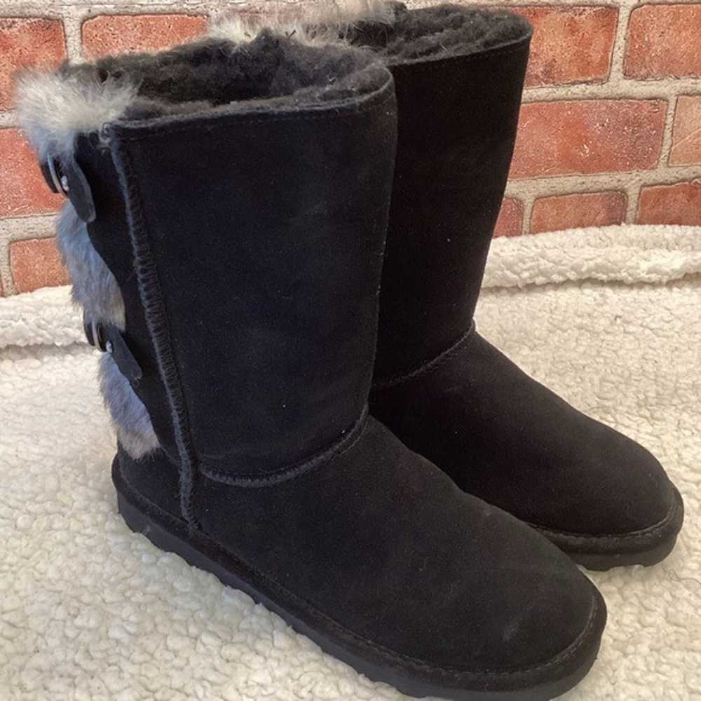 Bearpaw Eloise Black leather Winter Boots size  7 - image 1