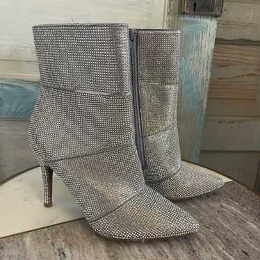 Andiamo Silver Studded Heeled Boots - image 1