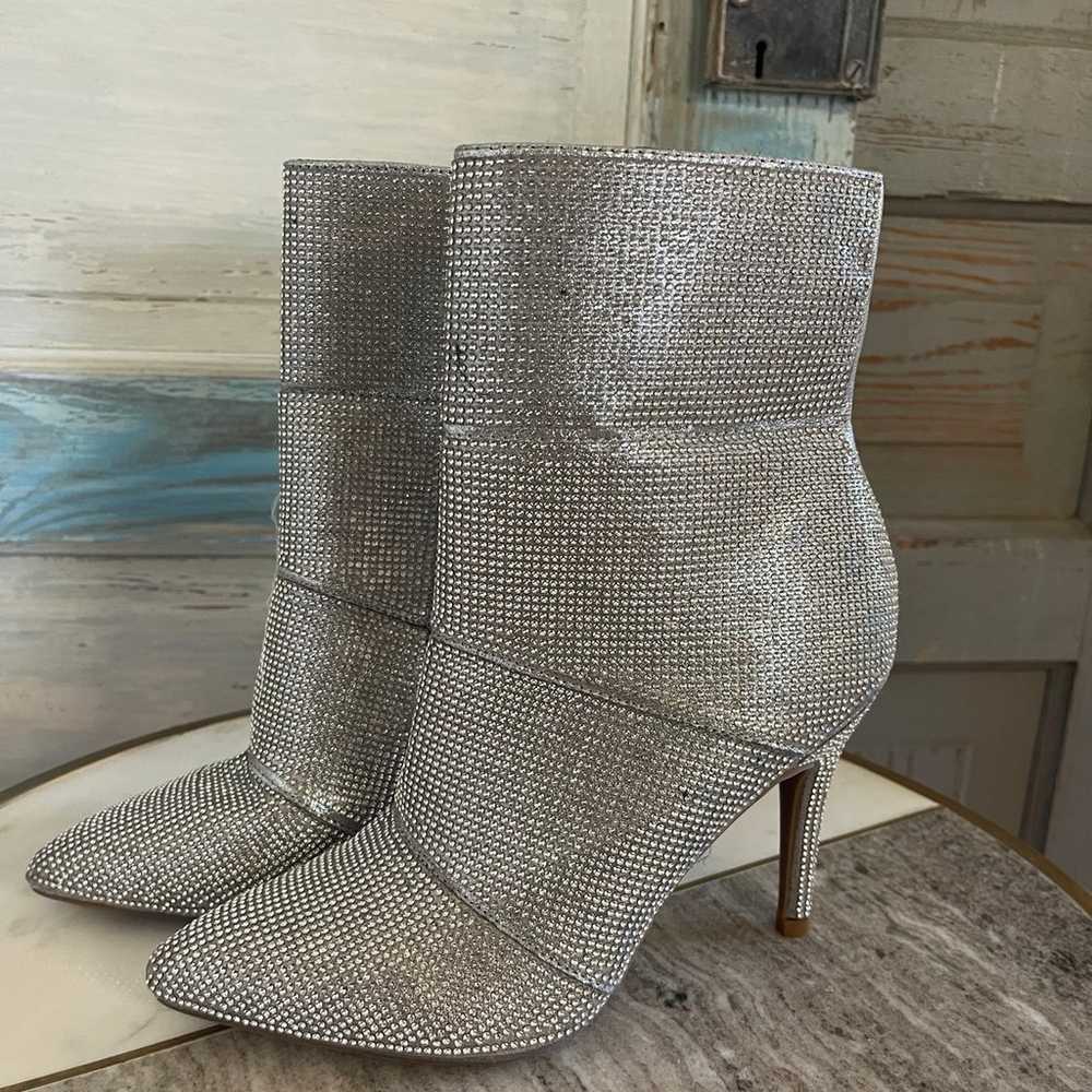 Andiamo Silver Studded Heeled Boots - image 2