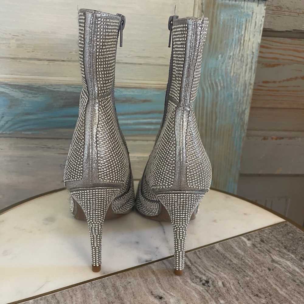 Andiamo Silver Studded Heeled Boots - image 4