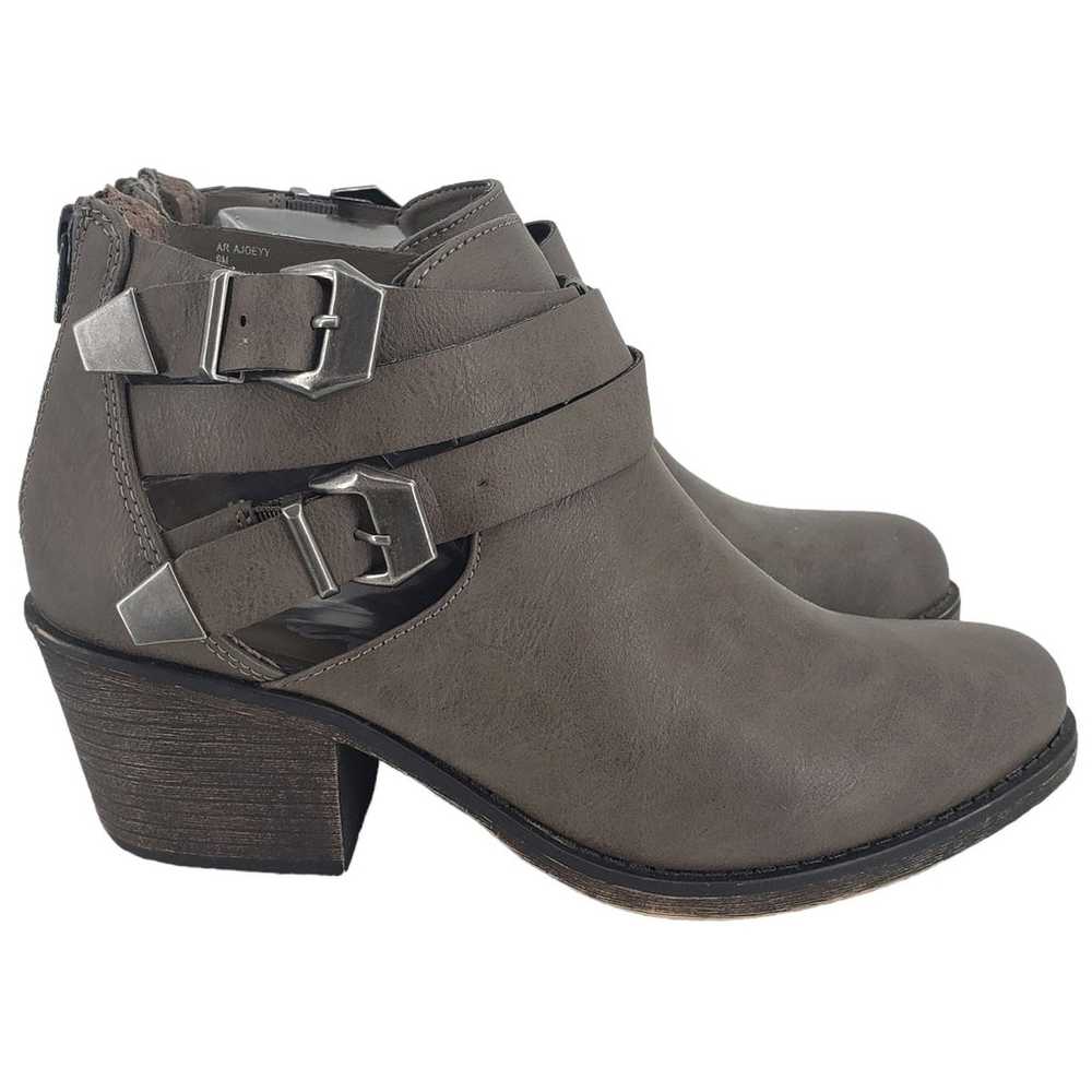 American Rag Gray Ankle Booties Buckle Zip Size 9 - image 1