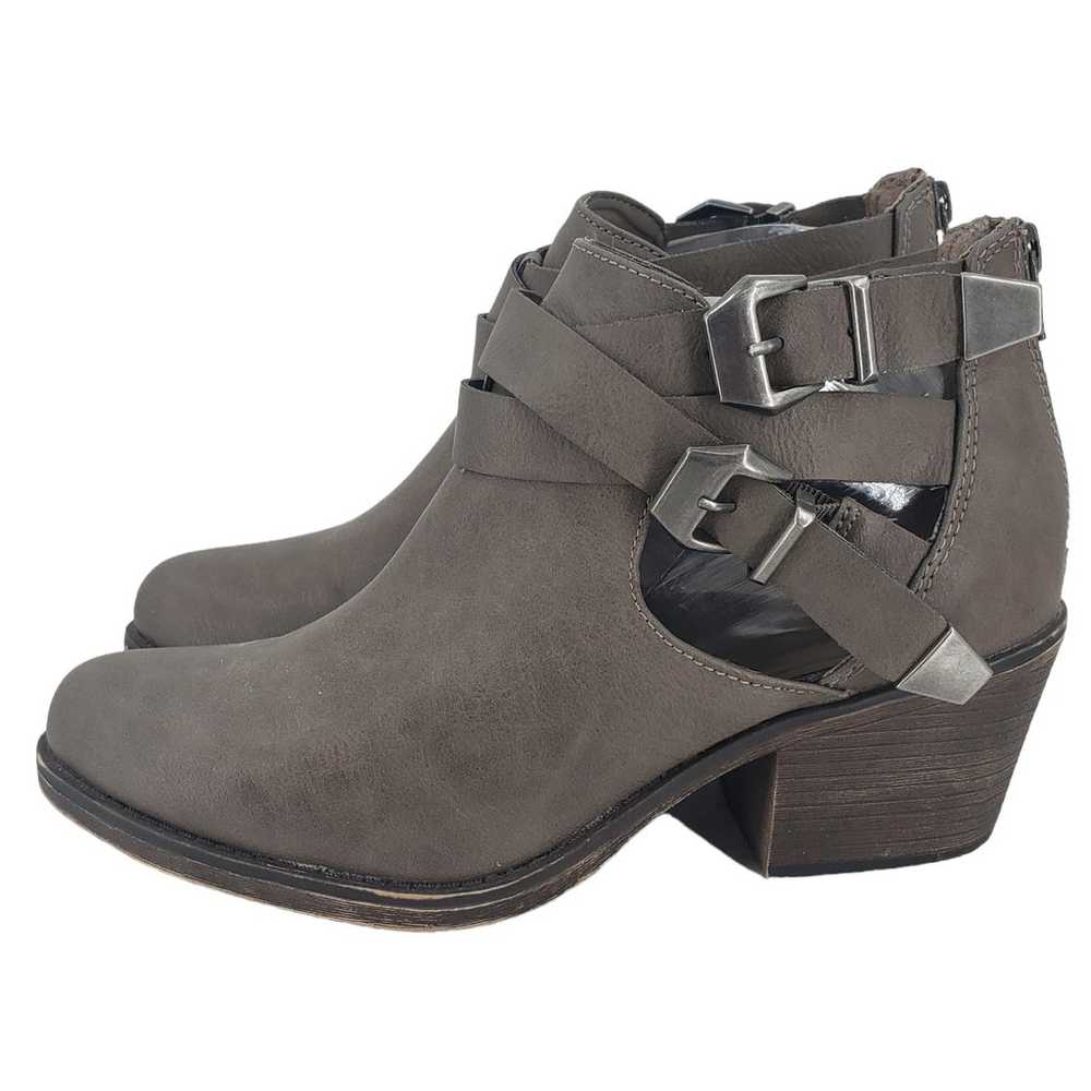 American Rag Gray Ankle Booties Buckle Zip Size 9 - image 4