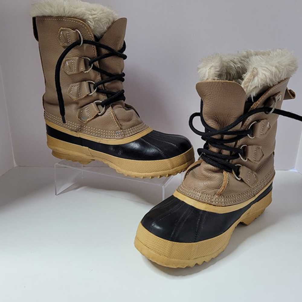 SOREL Wool Lined "Manitou" Womens Size 6 Boots Br… - image 2