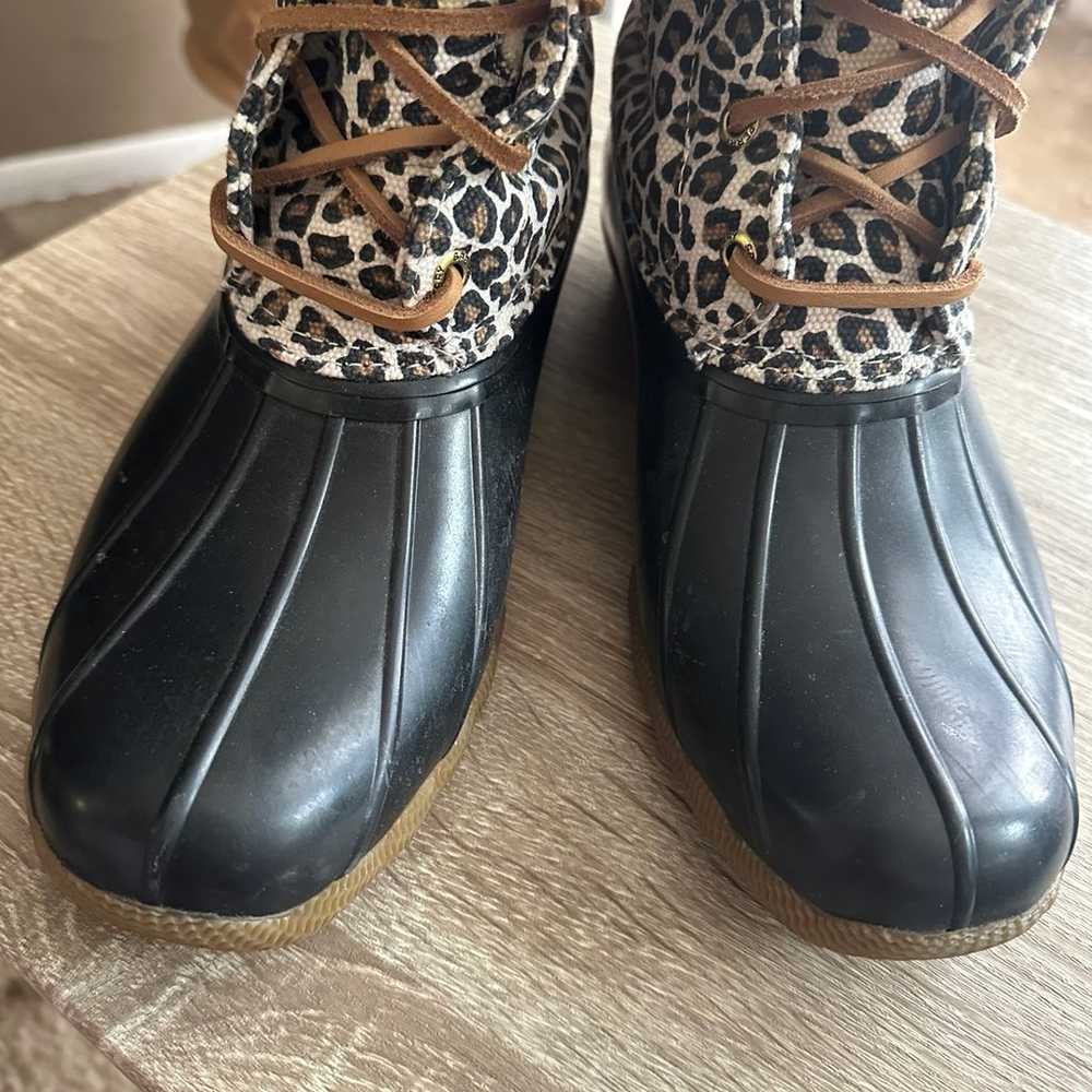 Womens Sperry Cheetah Print Duck Boots size 7.5 - image 5