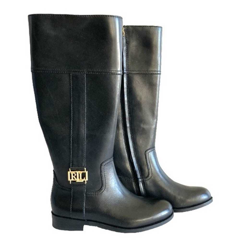 Ralph Lauren NEW Berdie black leather riding boot… - image 1