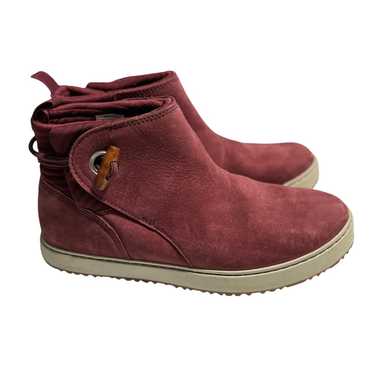 L. L. Bean Maroon Suede Booties  9.5