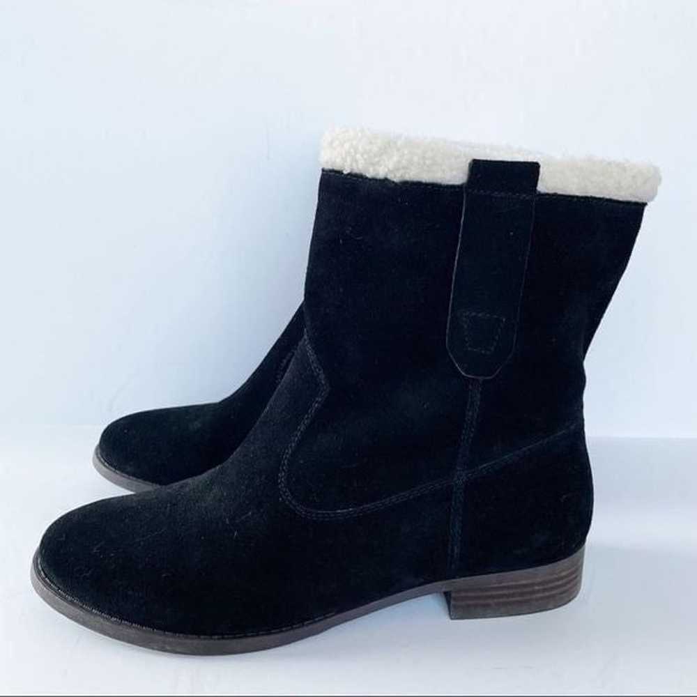 Sole Society Black Faux Suede Flat Boots Women Si… - image 3