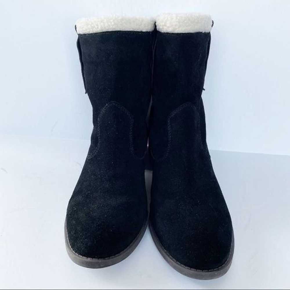 Sole Society Black Faux Suede Flat Boots Women Si… - image 7