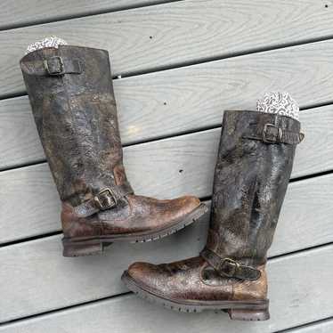 Distressed leather Steve Madden boots