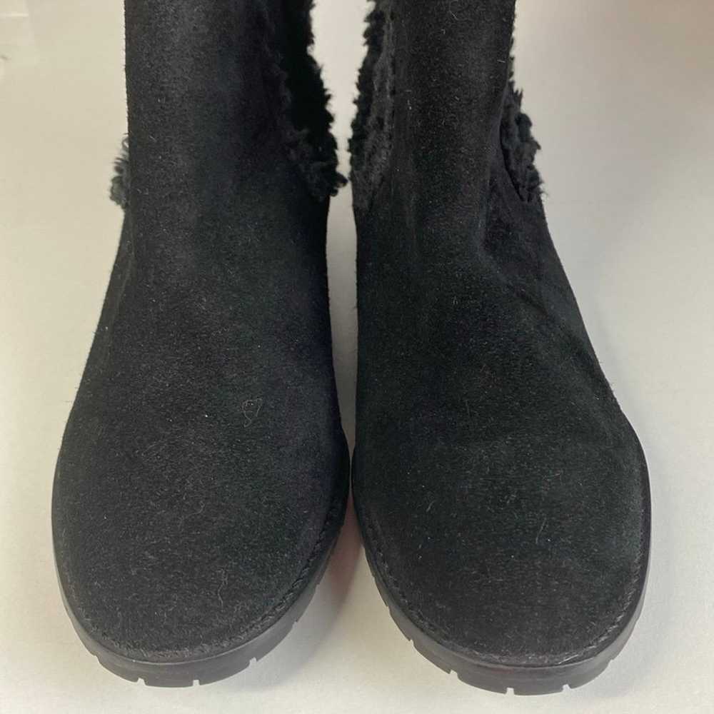 Talbots Black Suede Leather Fleece Lined Ankle Bo… - image 4