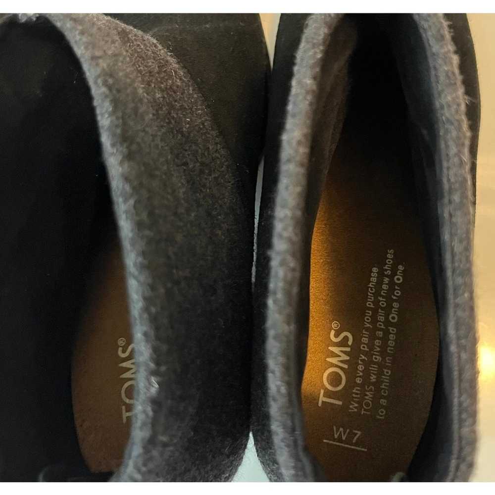 Toms Lacy Zipper Bootie Black Gray Size 7 - image 10