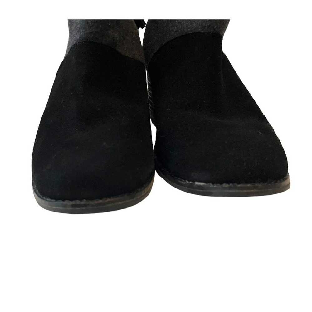 Toms Lacy Zipper Bootie Black Gray Size 7 - image 4