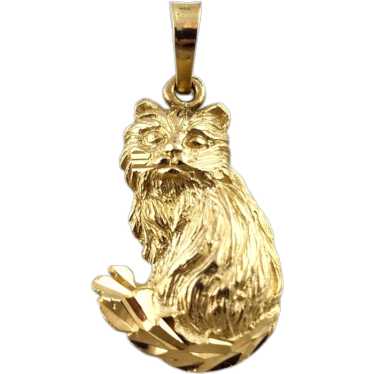 14 Karat Yellow Gold Cat Pendant #18887