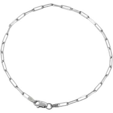 2mm Paperclip Bracelet, 14K White Gold - image 1