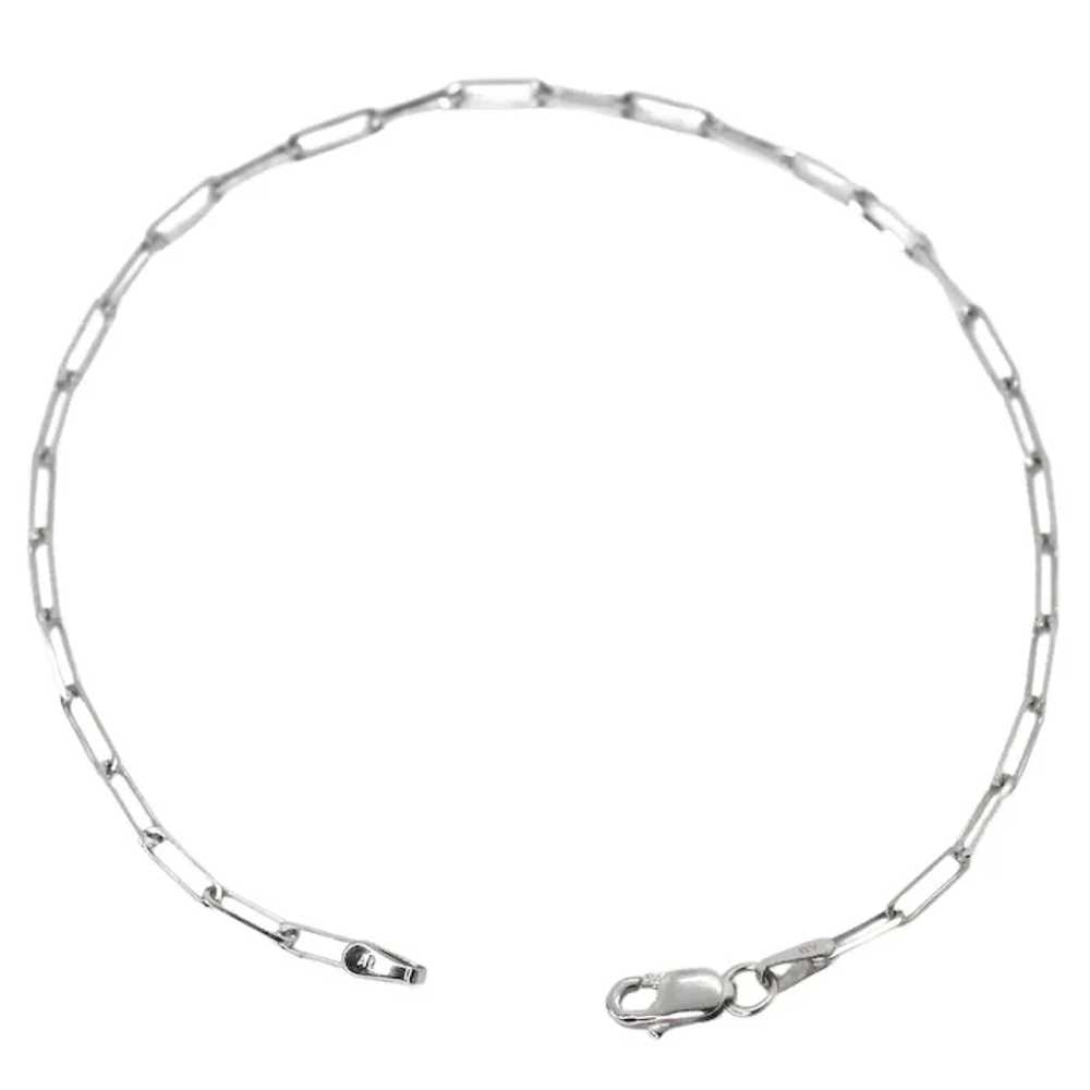 2mm Paperclip Bracelet, 14K White Gold - image 2