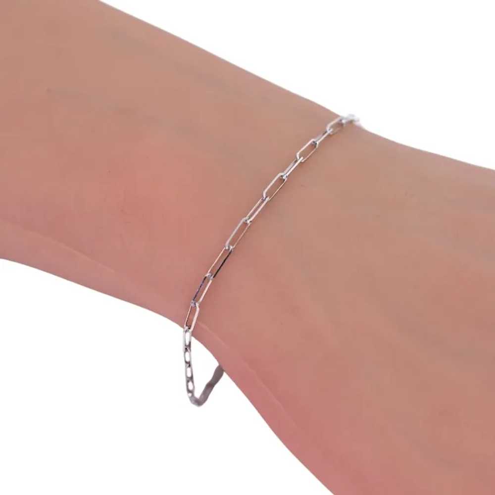 2mm Paperclip Bracelet, 14K White Gold - image 4