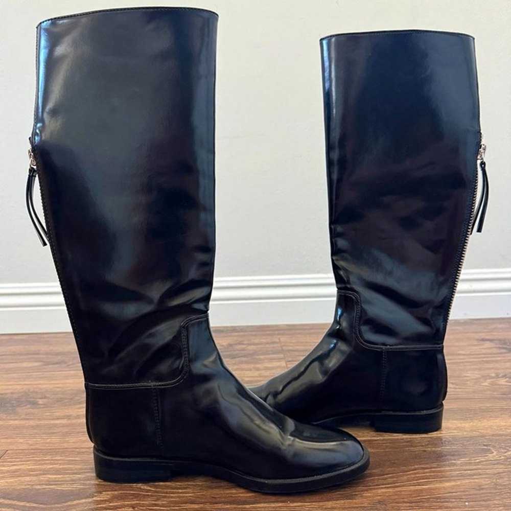 Zara Shiny Black Riding Boots - image 1