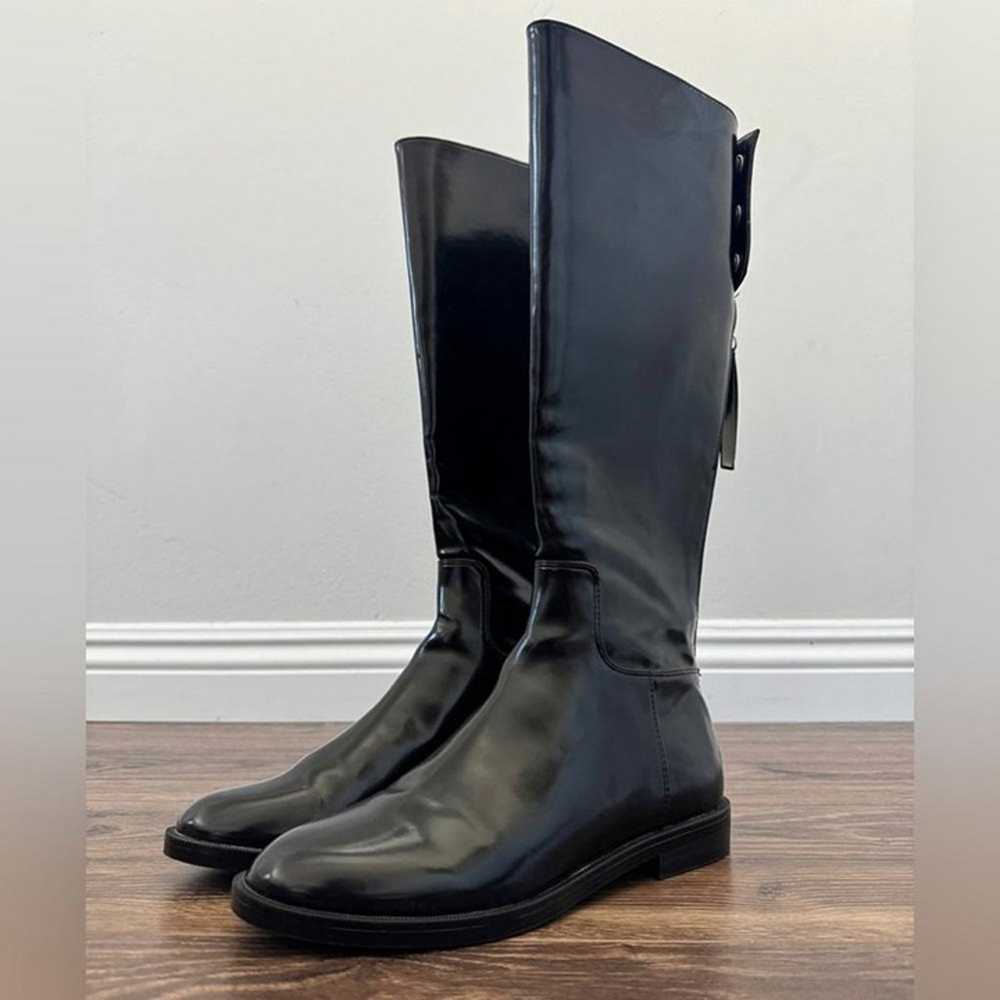 Zara Shiny Black Riding Boots - image 3