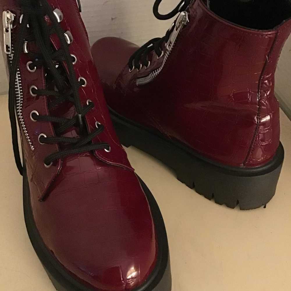 Steve Madden women platform burgundy vegan leathe… - image 10