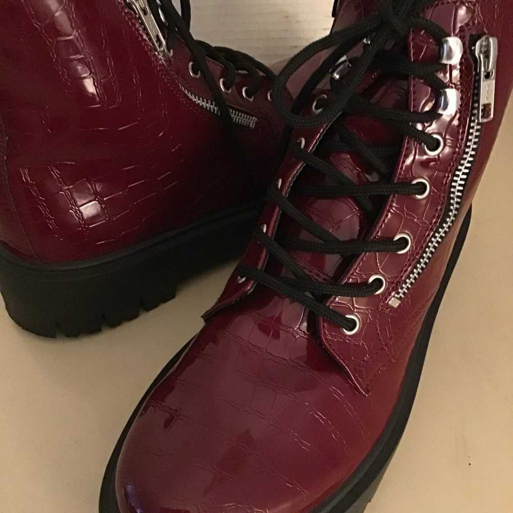 Steve Madden women platform burgundy vegan leathe… - image 4