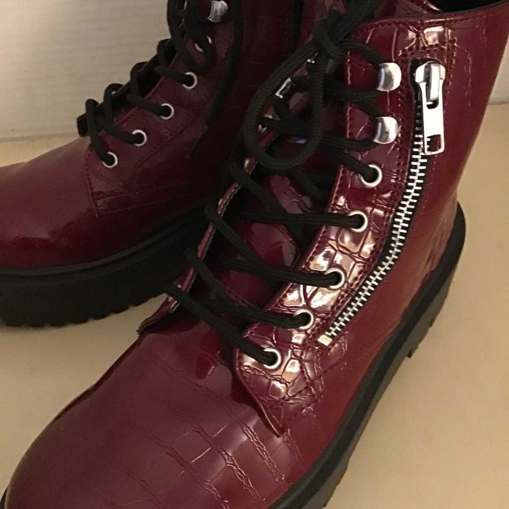 Steve Madden women platform burgundy vegan leathe… - image 8